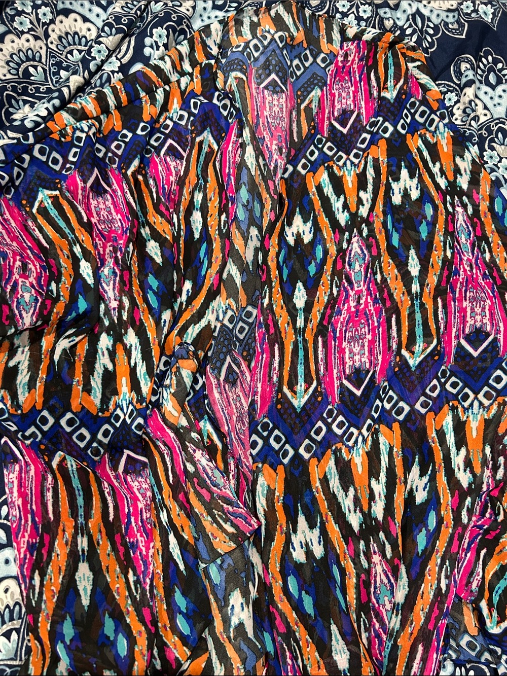 Vibrant Multicolor Ikat Print coverup